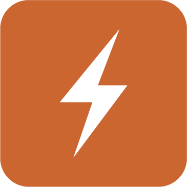Defibrillator icon illustrating a lightning bolt